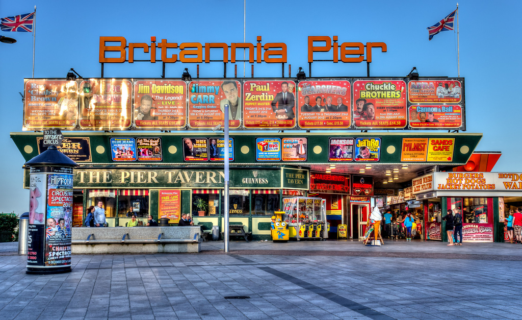 photo of the main entrance to britannia pier